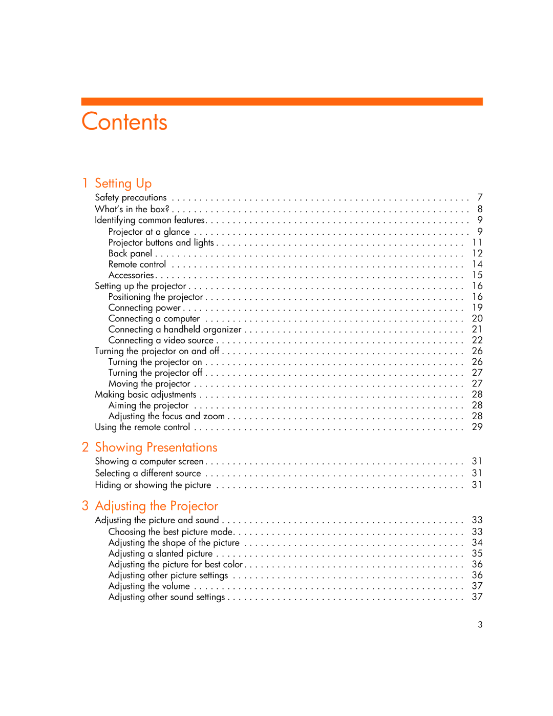 HP vp6320, vp6311, vp6310b, vp6315 manual Contents 