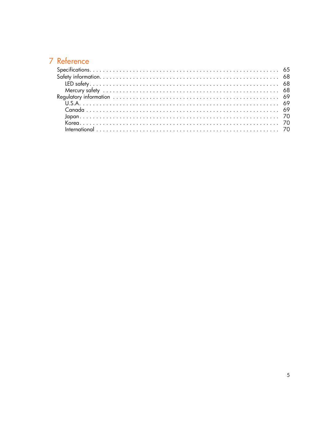 HP vp6320, vp6311, vp6310b, vp6315 manual Reference 