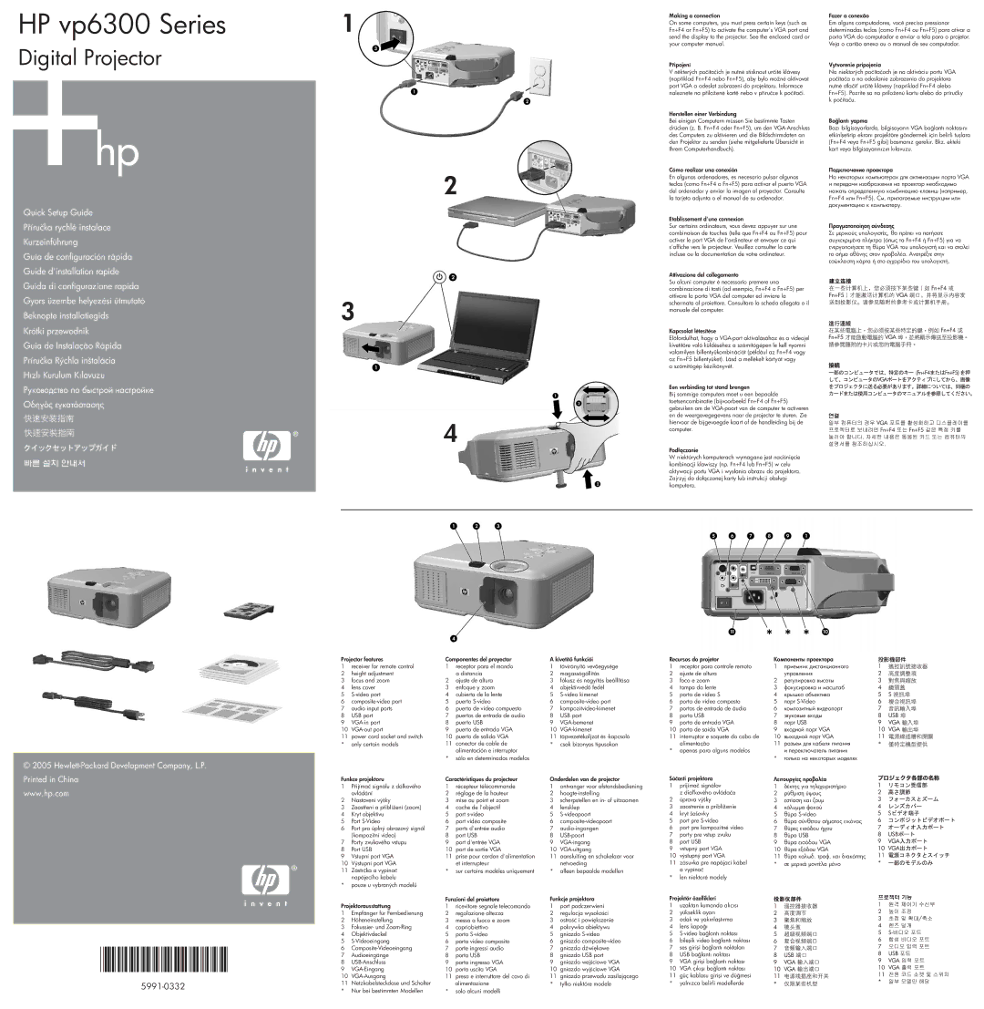 HP vp6311, vp6320, vp6310b, vp6315 manual HP vp6300 Series Digital Projector 