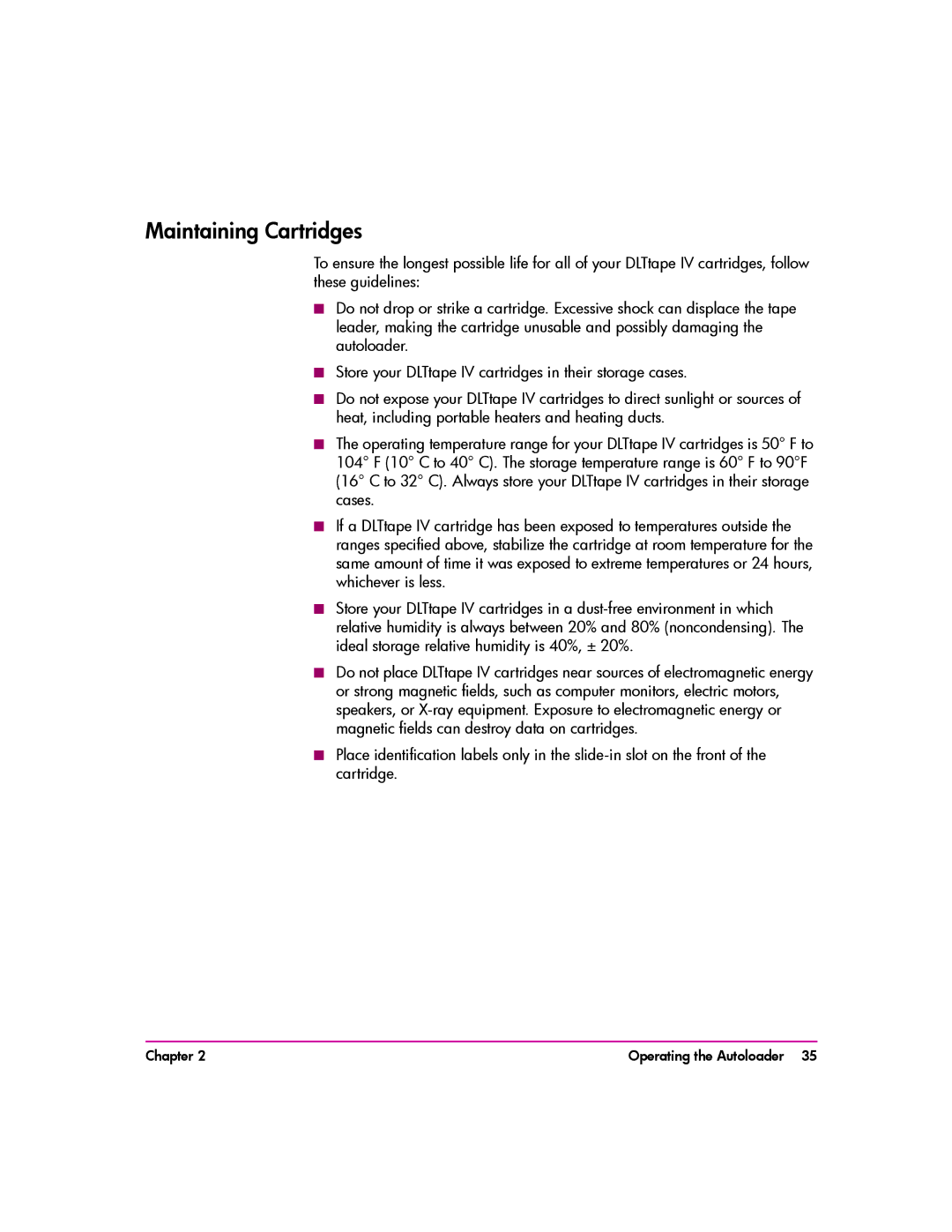 HP vs80 manual Maintaining Cartridges 