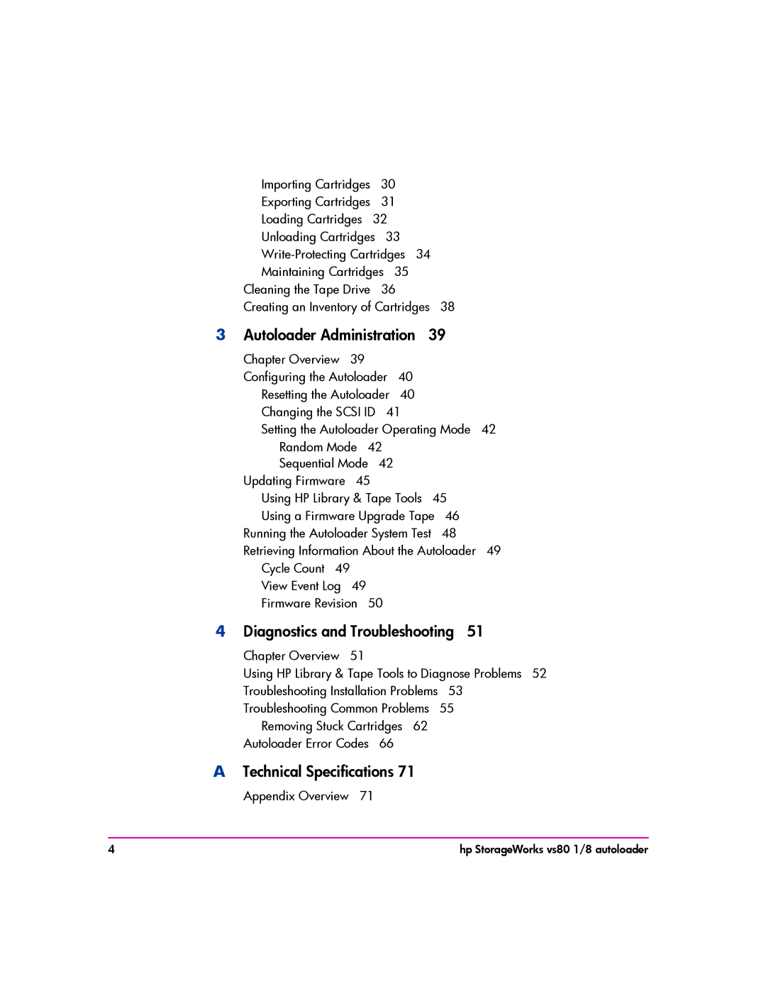 HP vs80 manual Autoloader Administration 