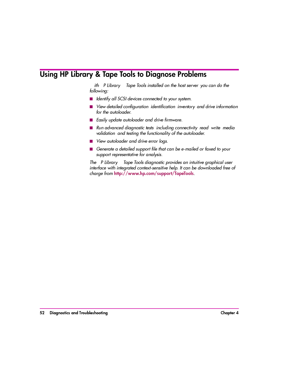 HP vs80 manual Using HP Library & Tape Tools to Diagnose Problems 