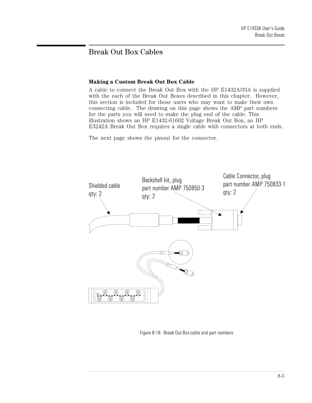 HP VXI E1432A manual Break Out Box Cables, Making a Custom Break Out Box Cable 