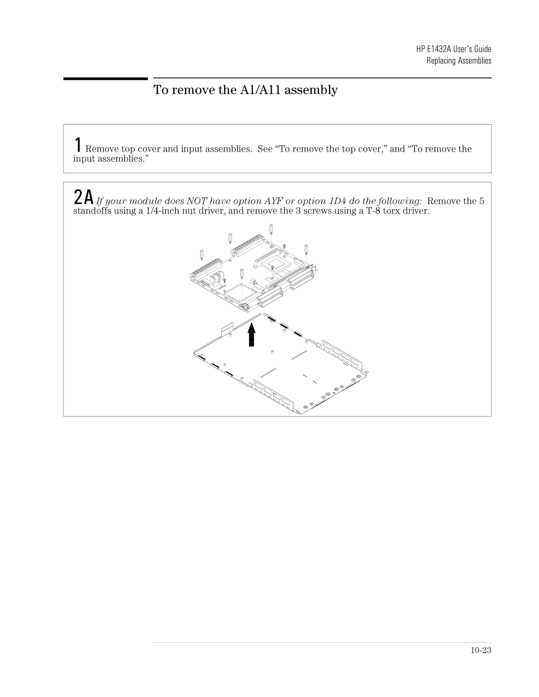 HP VXI E1432A manual To remove the A1/A11 assembly 