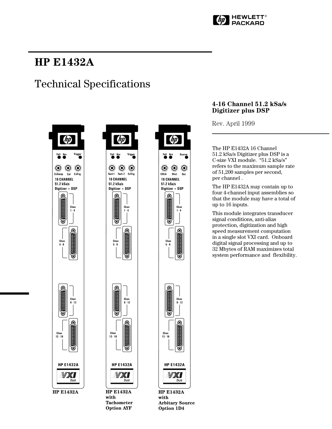 HP VXI E1432A manual HP E1432A 