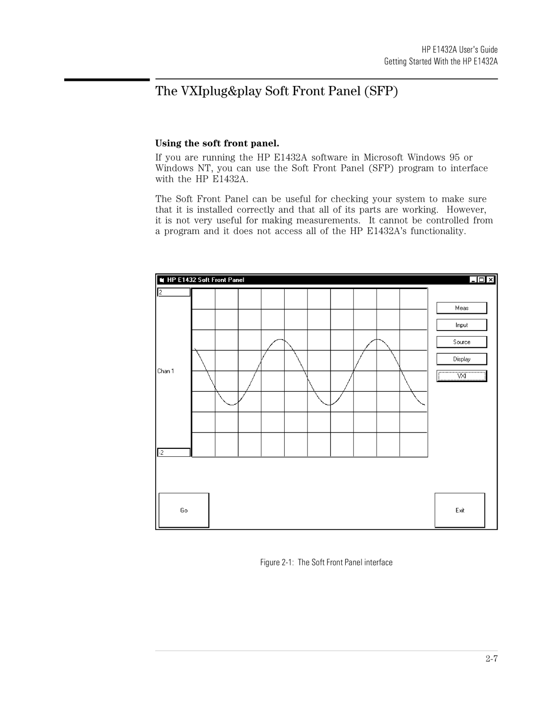 HP VXI E1432A manual VXIplug&play Soft Front Panel SFP, Using the soft front panel 