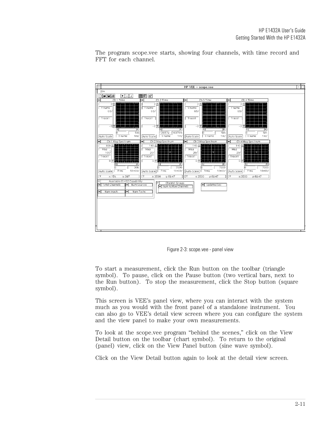 HP VXI E1432A manual Scope.vee panel view 