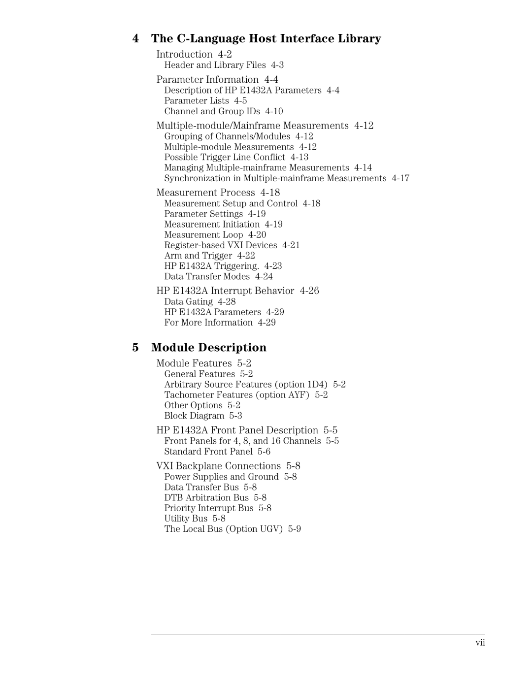 HP VXI E1432A manual C-Language Host Interface Library 