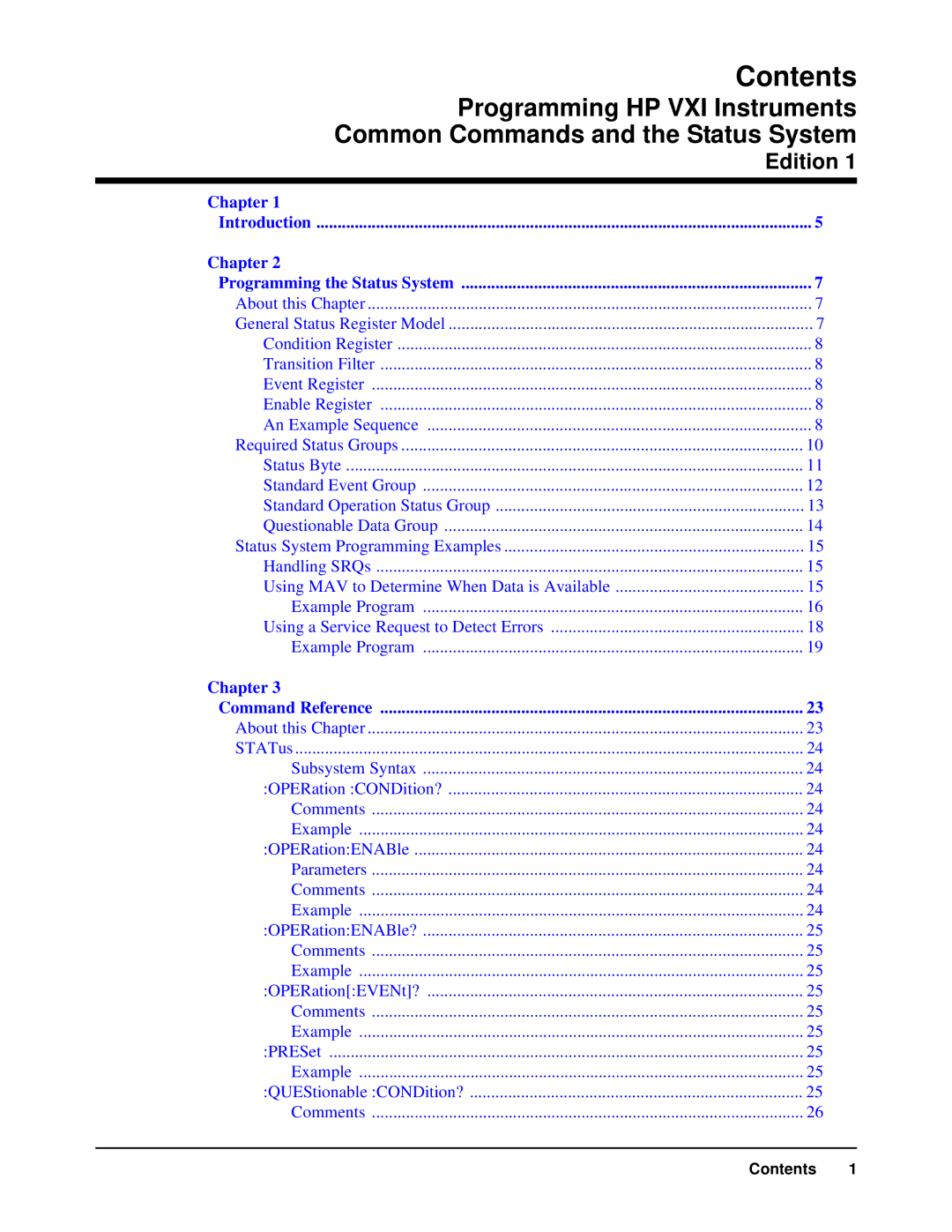 HP VXI manual Contents 