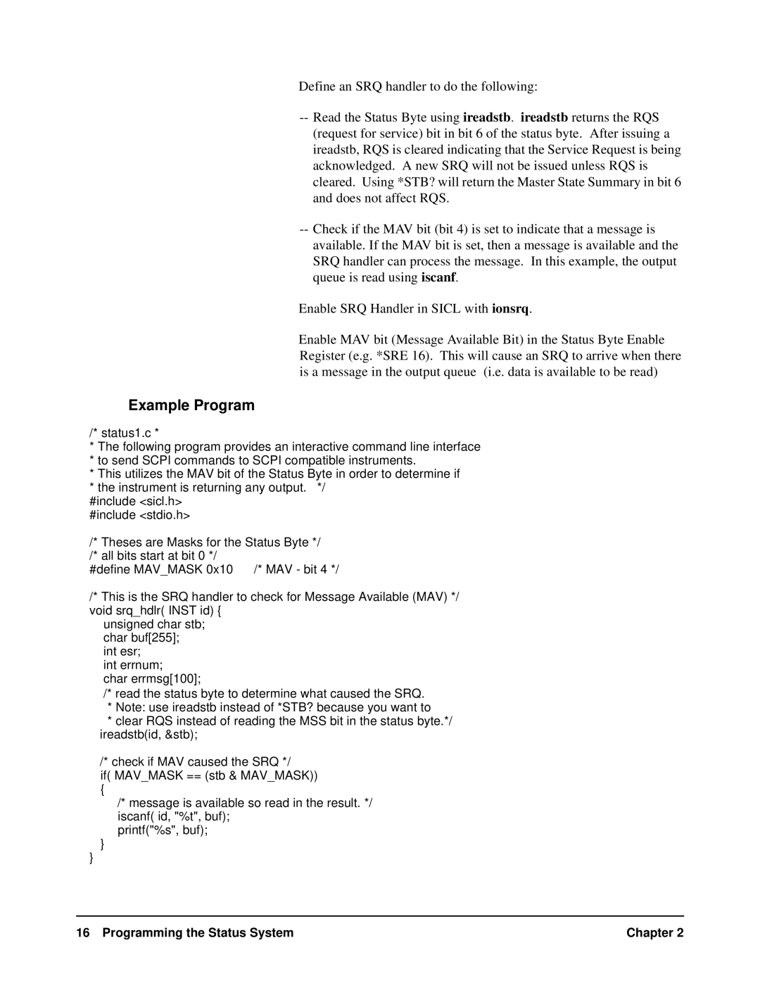 HP VXI manual Example Program 