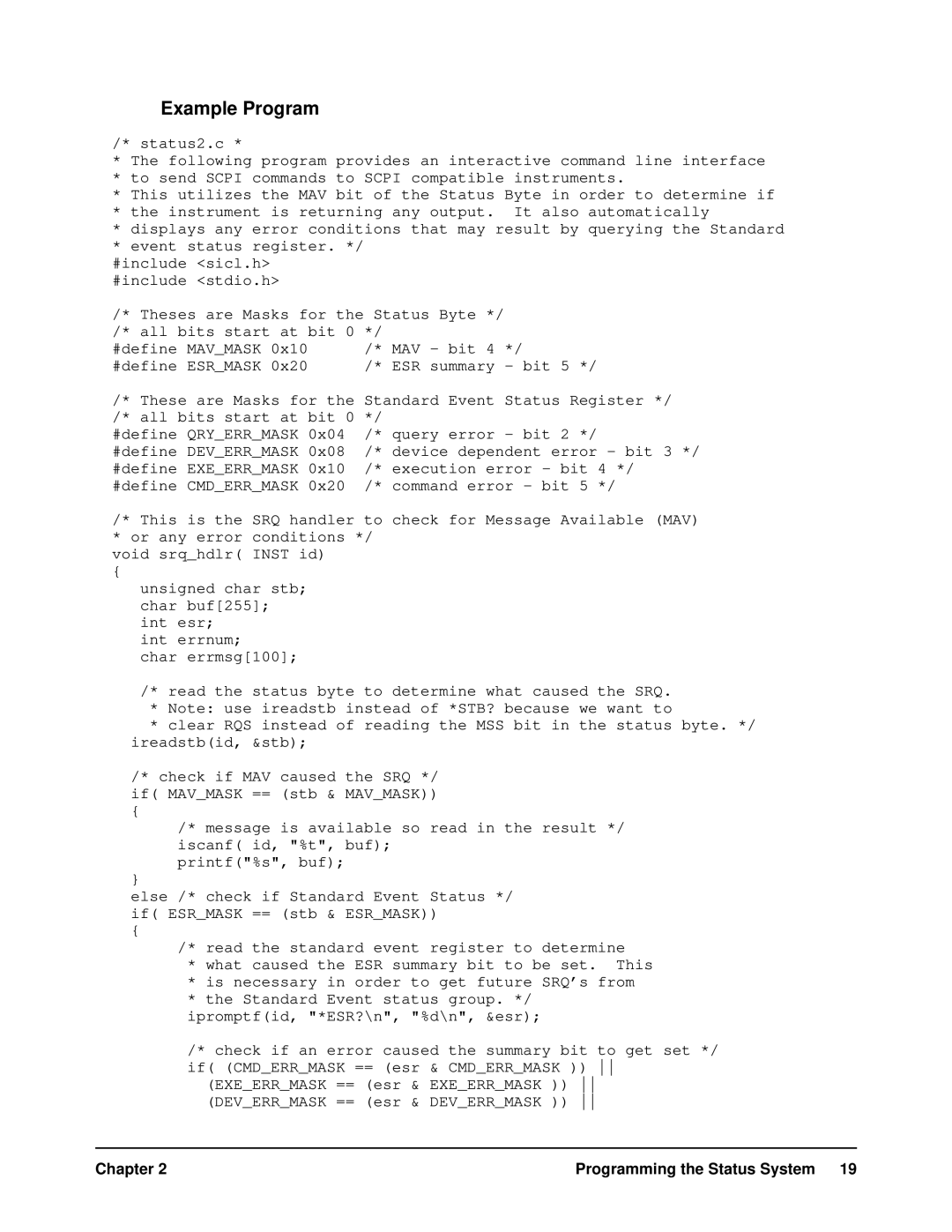 HP VXI manual Example Program 