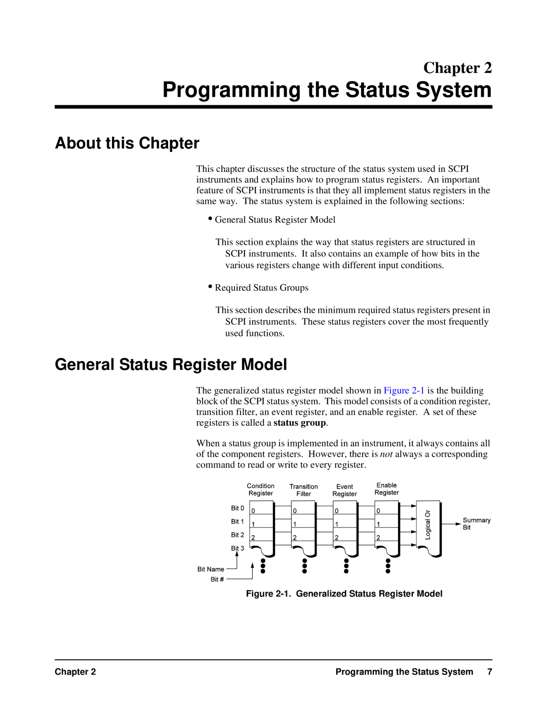 HP VXI manual About this Chapter, General Status Register Model 