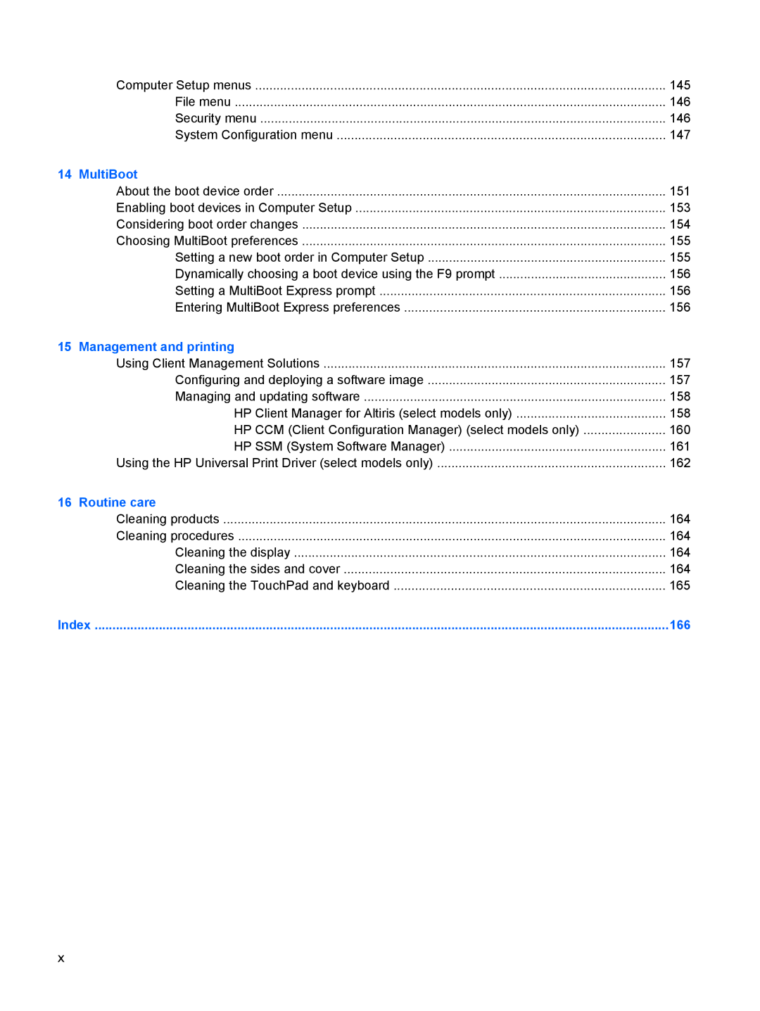 HP VZ243AV manual 166 