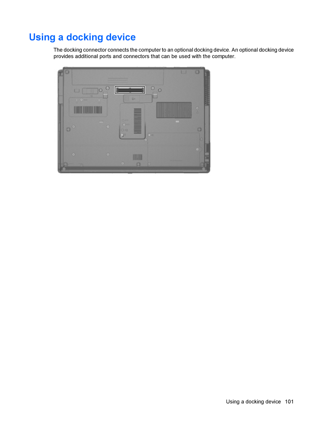 HP VZ243AV manual Using a docking device 