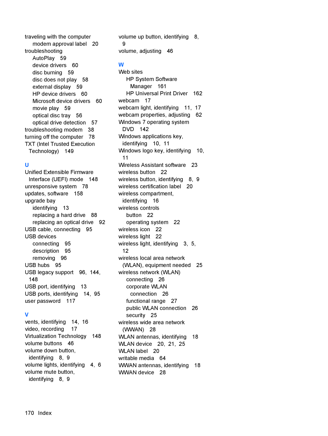 HP VZ243AV manual Wwan 