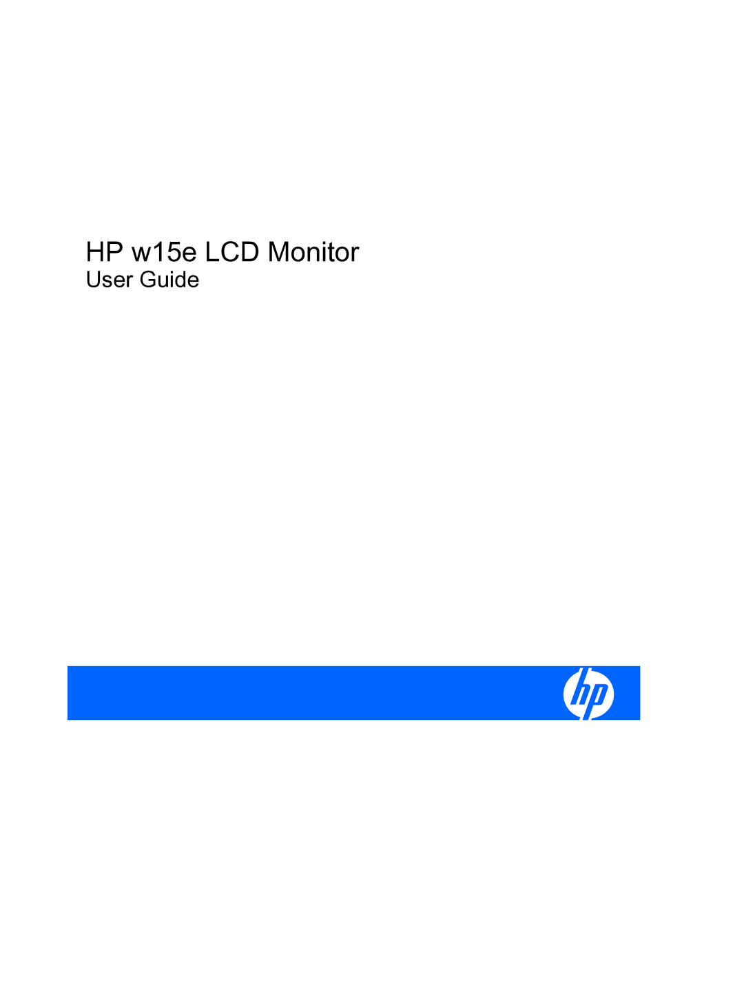 HP manual HP w15e LCD Monitor 