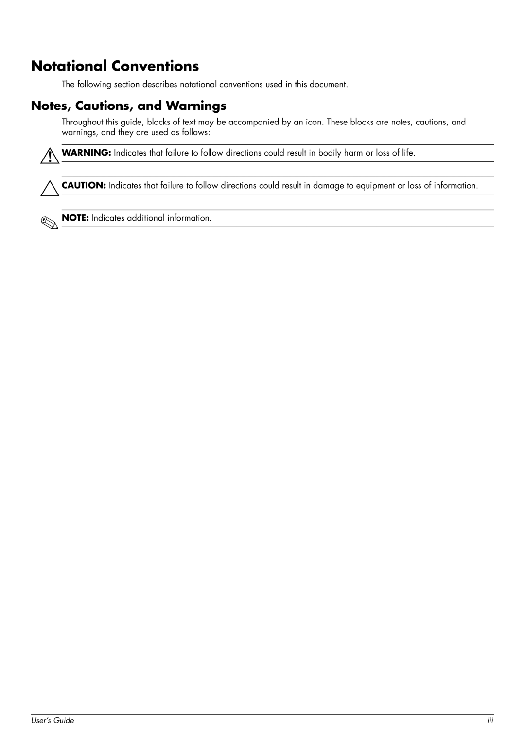 HP w1707 manual Notational Conventions 