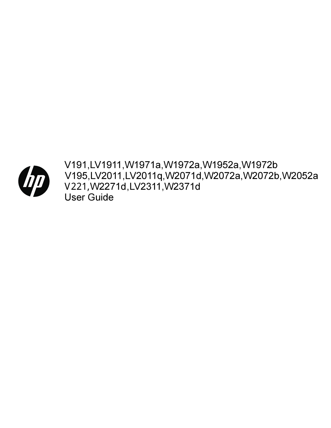 HP w2271d manual 