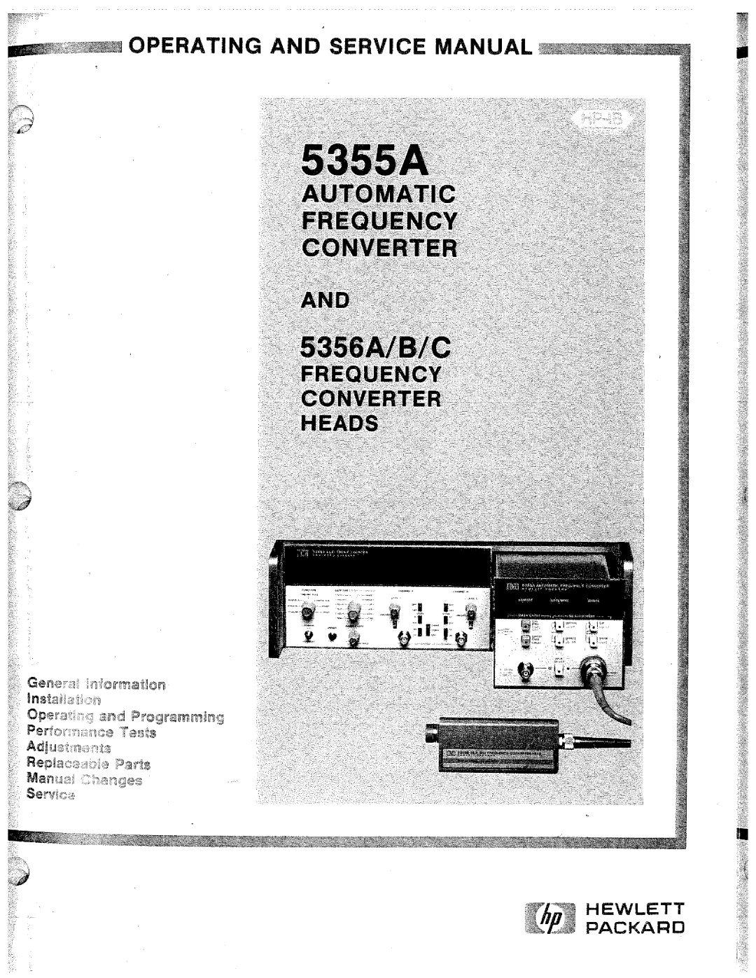 HP Water Pump C, Water Pump B, Water Pump 5356A, Water Pump 5355A manual 