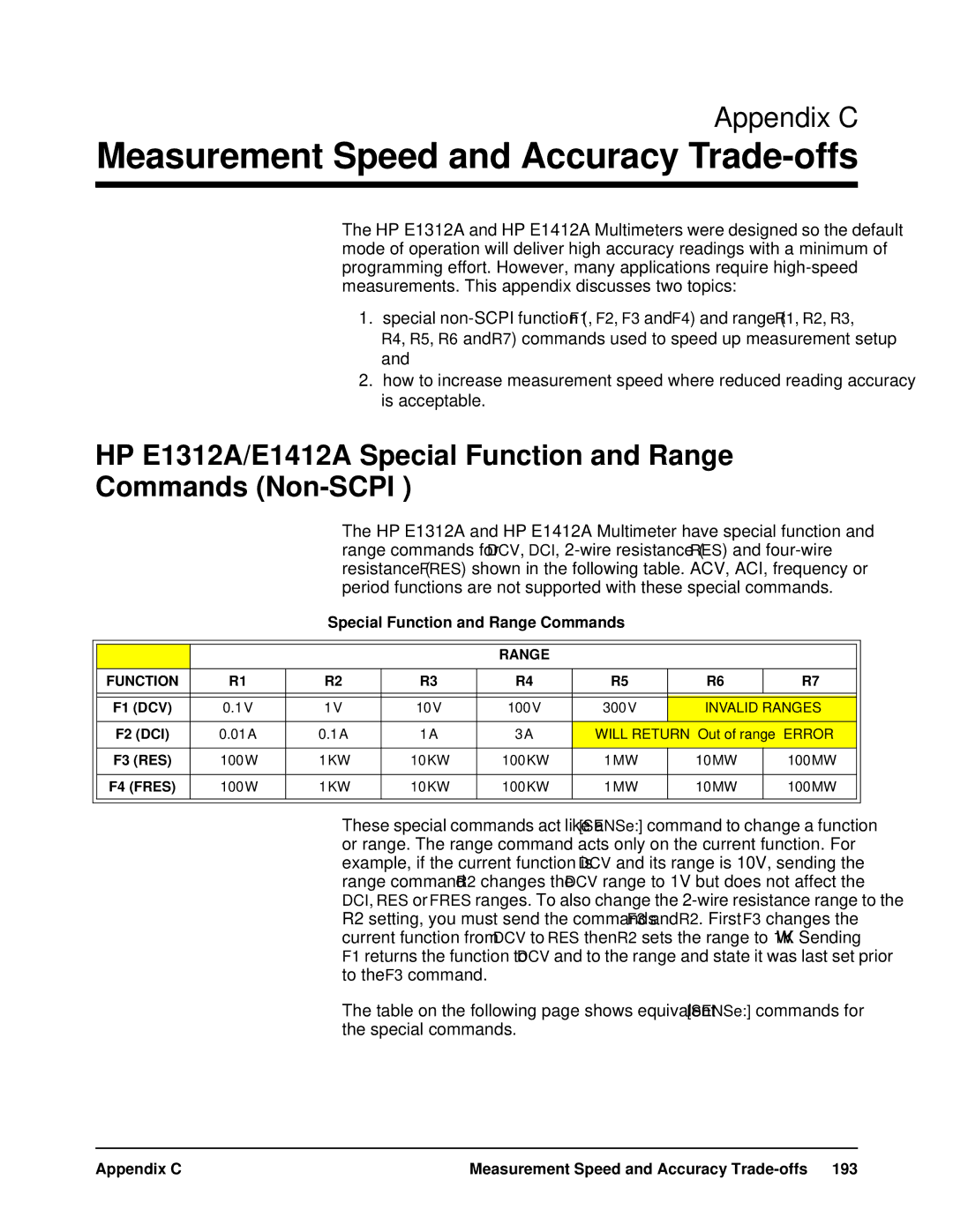 HP WaterSkis E1412A, WaterSkis E1312A manual Measurement Speed and Accuracy Trade-offs 