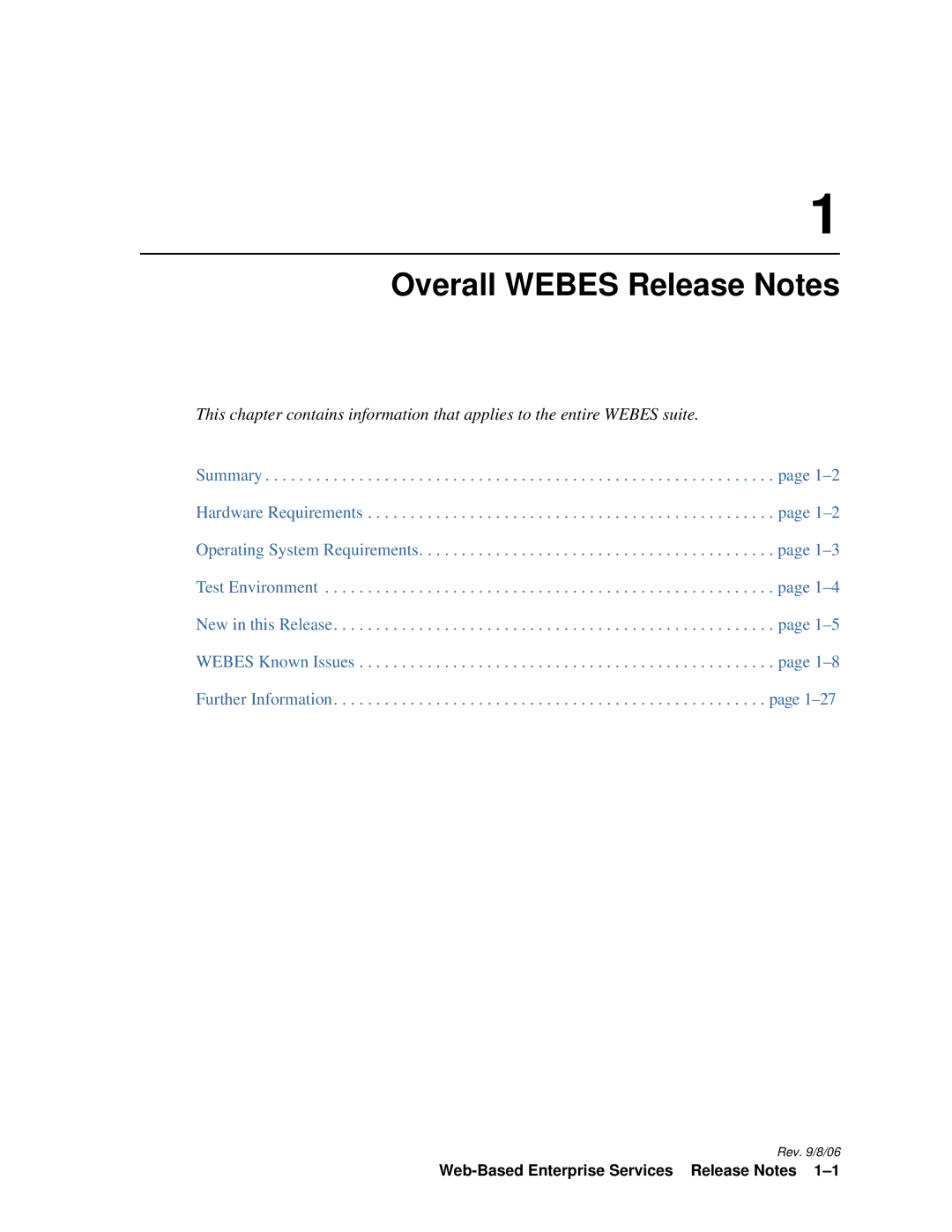 HP Web-Based Enterprise Services 4.5 manual Overall Webes Release Notes 