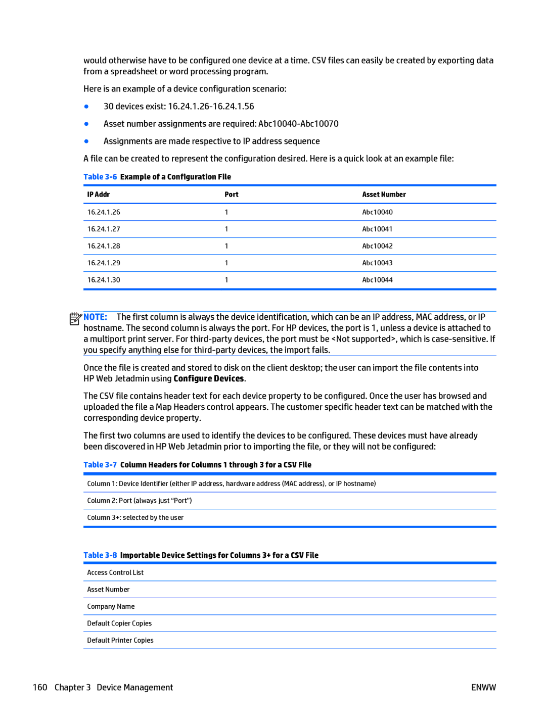 HP Web Jetadmin Software manual 6Example of a Configuration File 