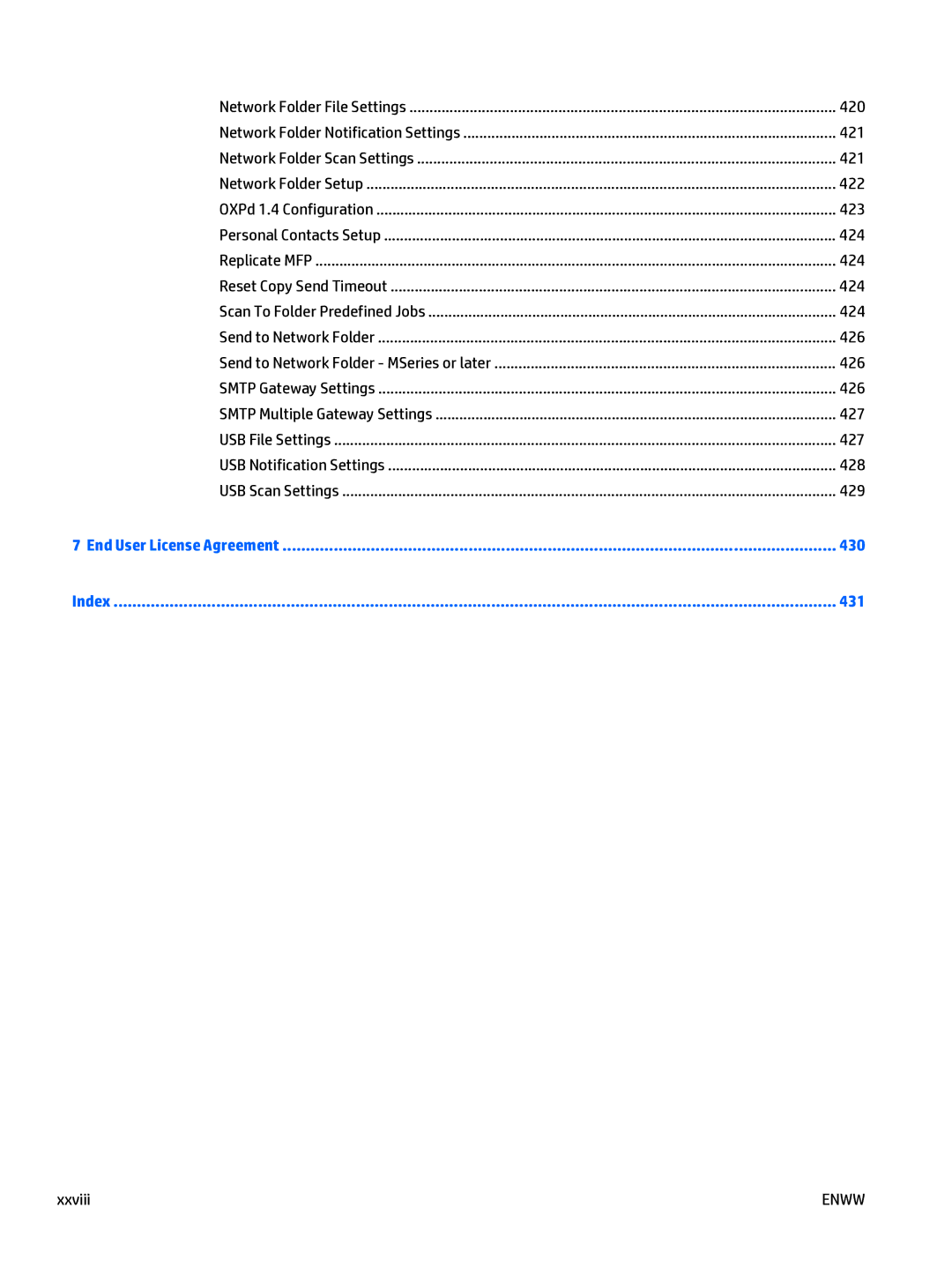 HP Web Jetadmin Software manual 430, 431 