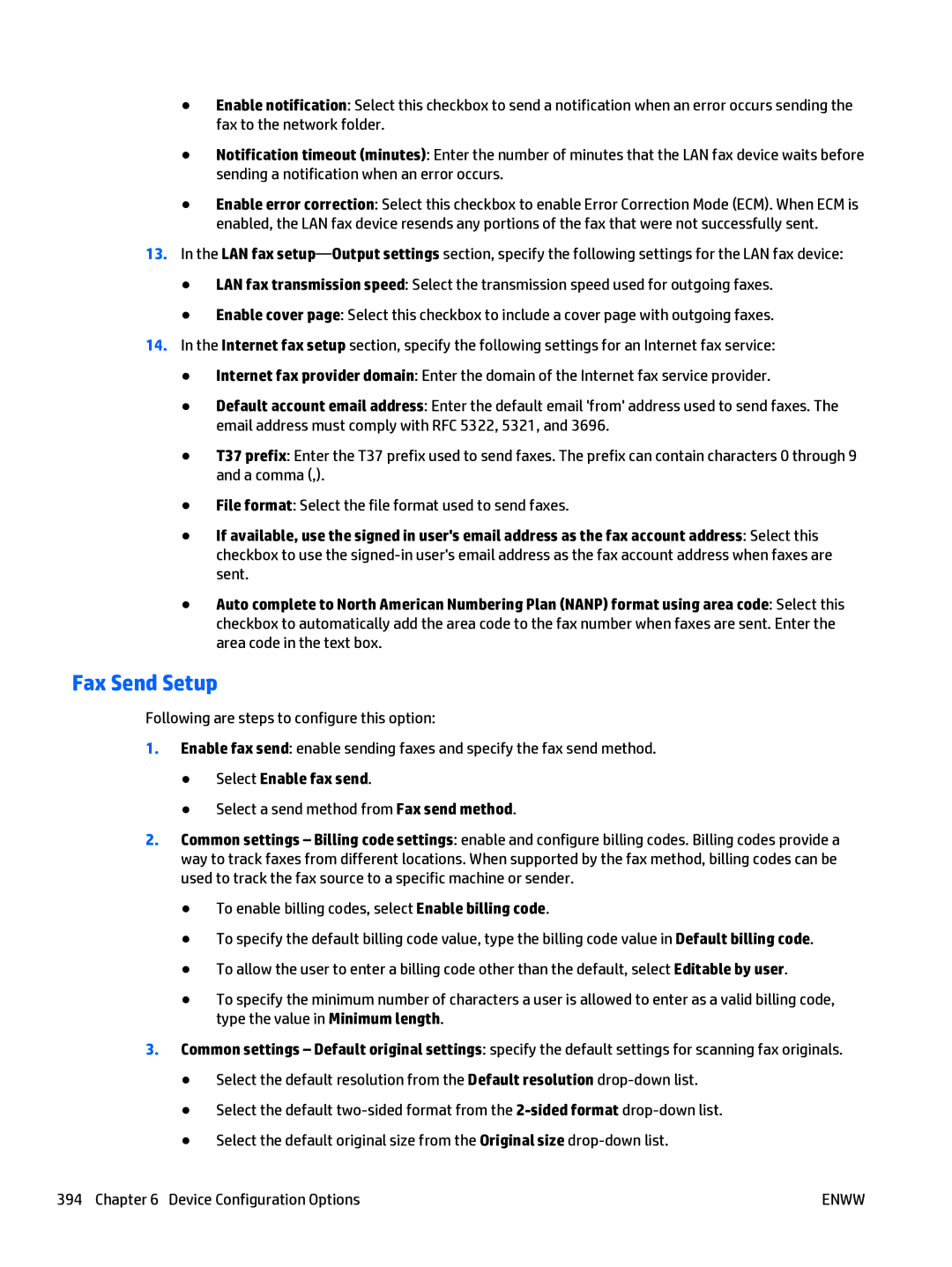 HP Web Jetadmin Software manual Fax Send Setup, Select Enable fax send 