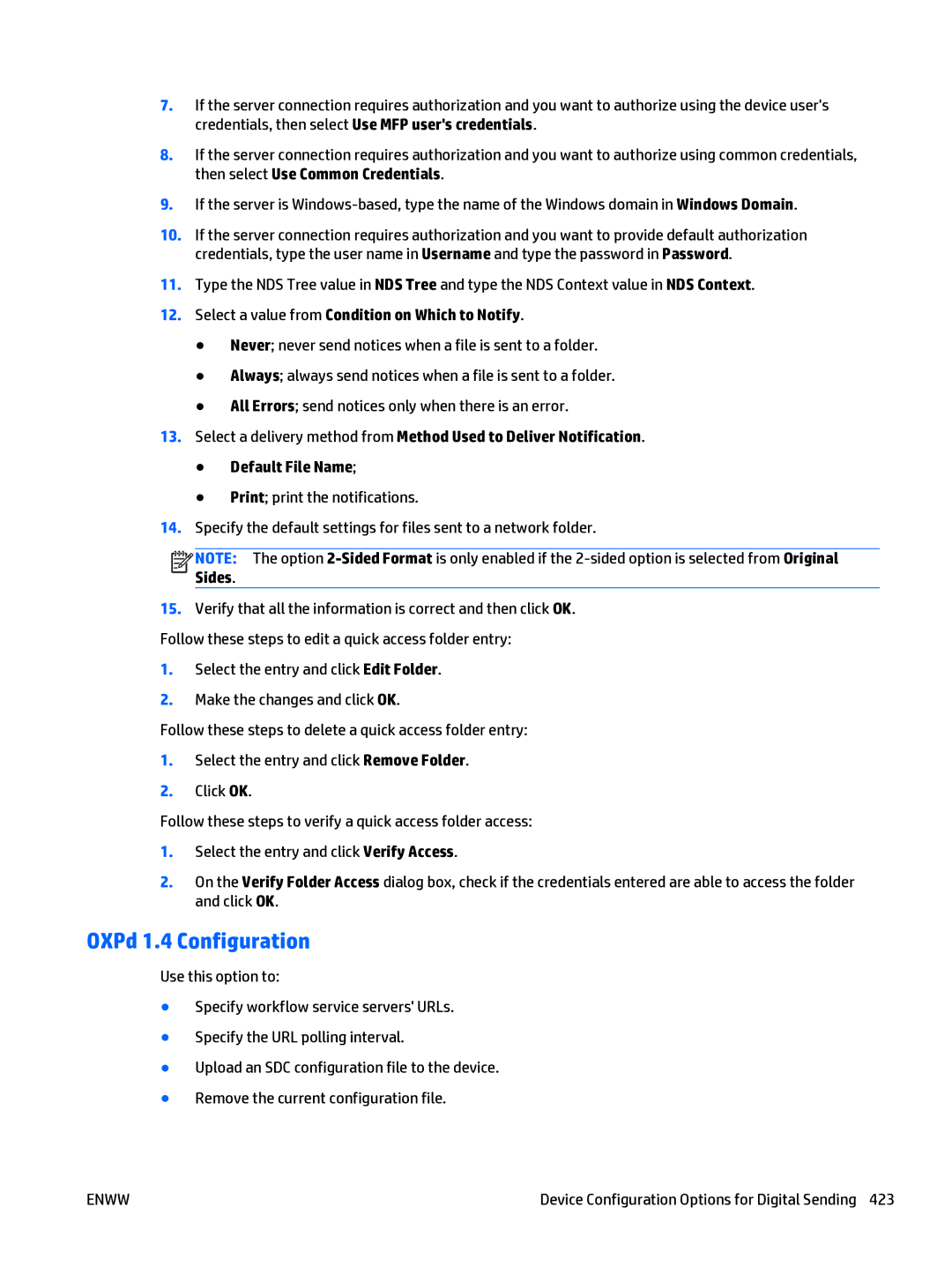 HP Web Jetadmin Software manual OXPd 1.4 Configuration 