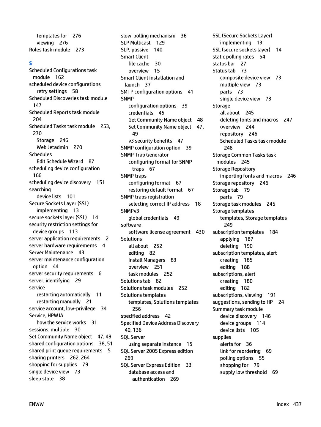 HP Web Jetadmin Software manual Templates for 276 Viewing 