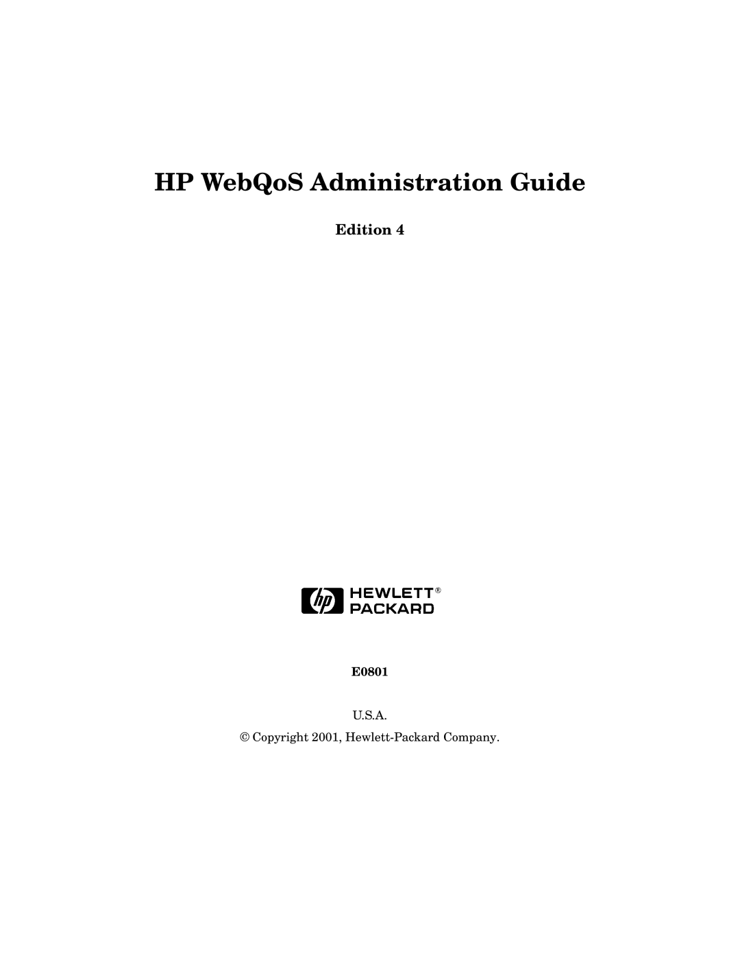 HP WebQoS Software manual Edition, E0801 