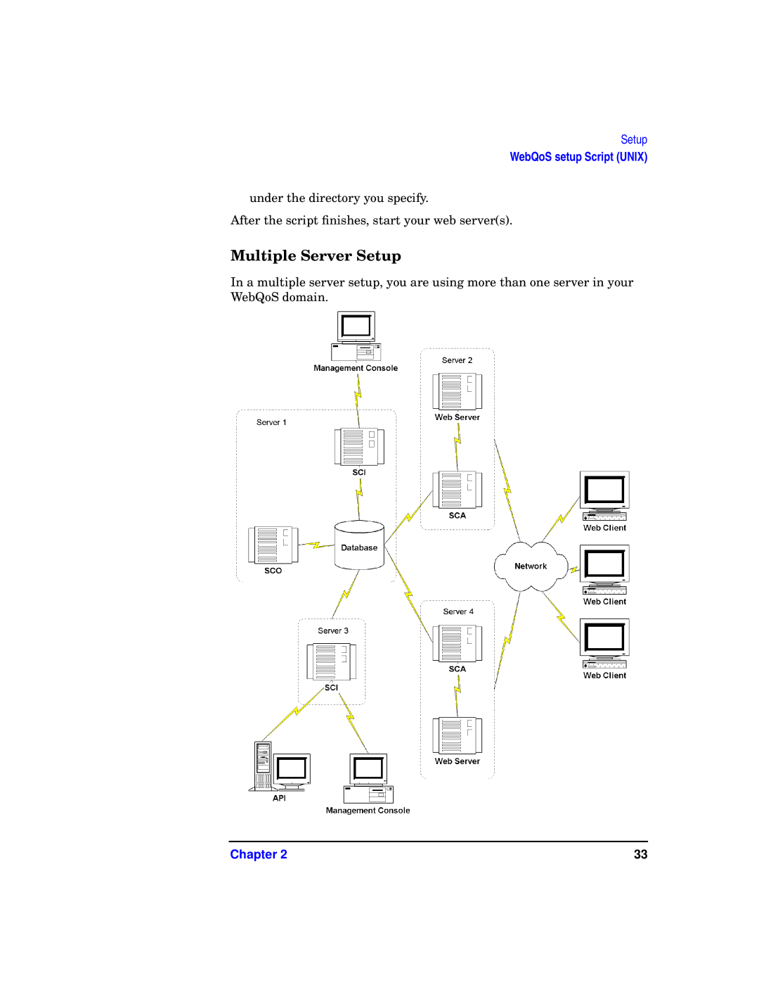 HP WebQoS Software manual Multiple Server Setup 