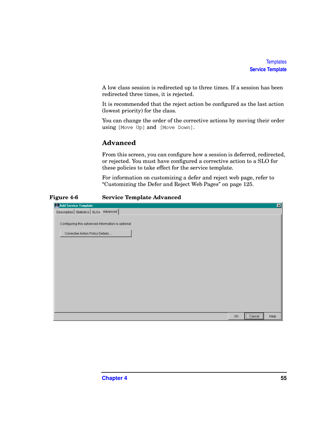 HP WebQoS Software manual Service Template Advanced 