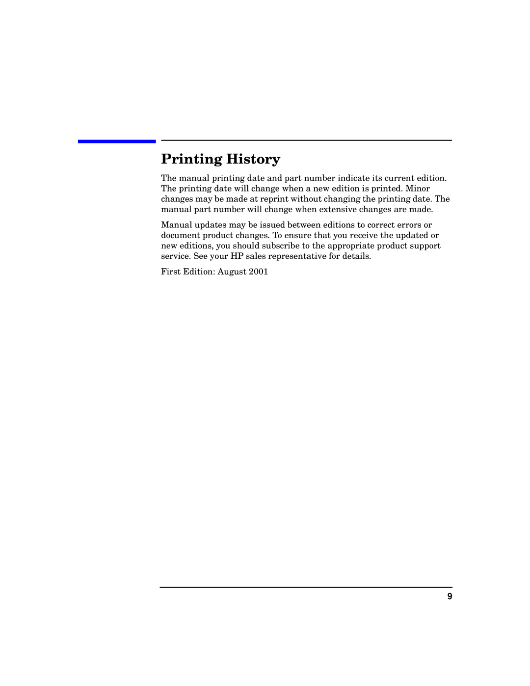 HP WebQoS Software manual Printing History 