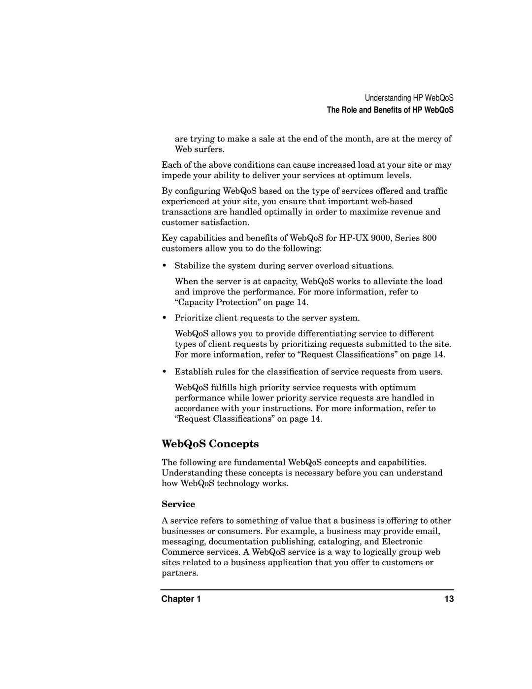 HP WebQoS Software manual WebQoS Concepts, Service 