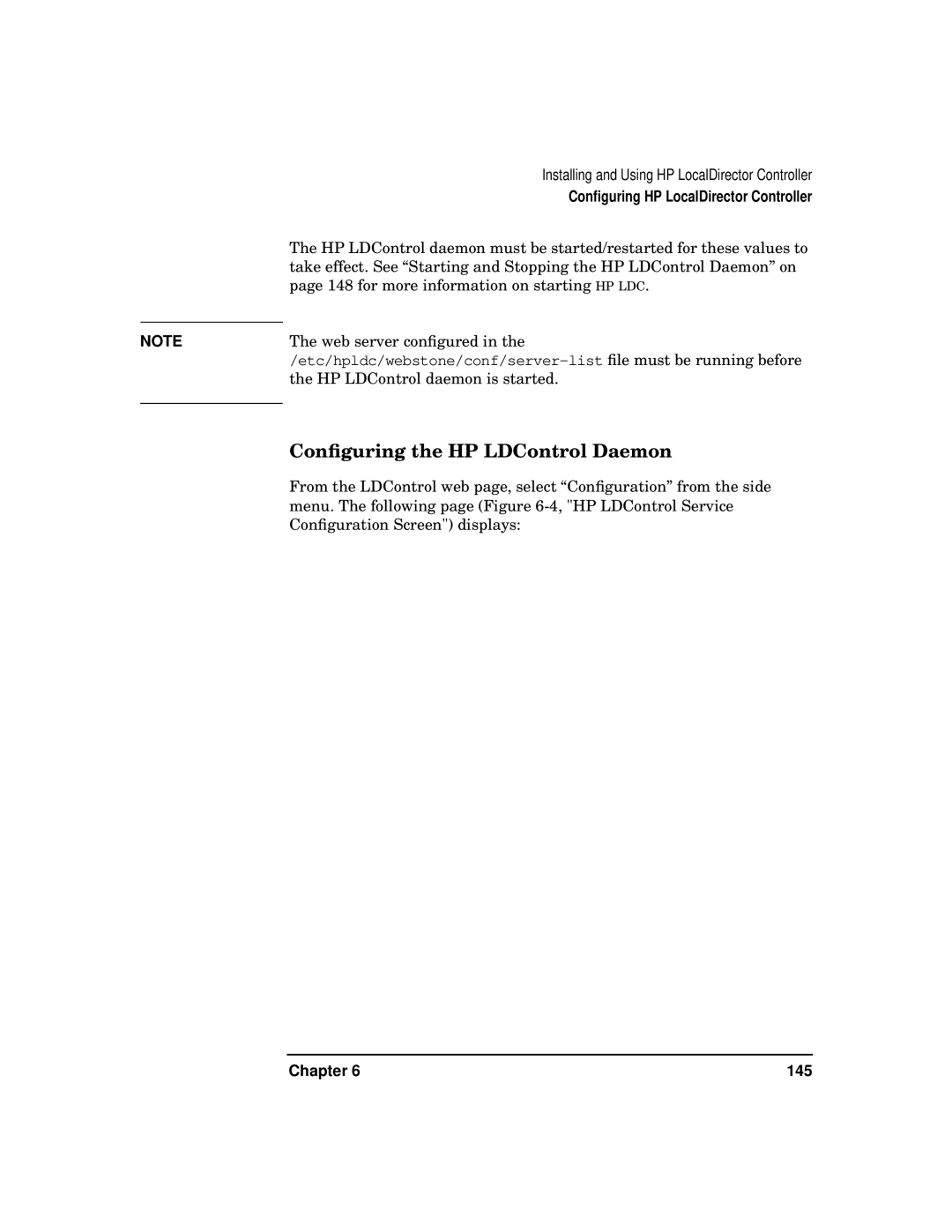 HP WebQoS Software manual Conﬁguring the HP LDControl Daemon 