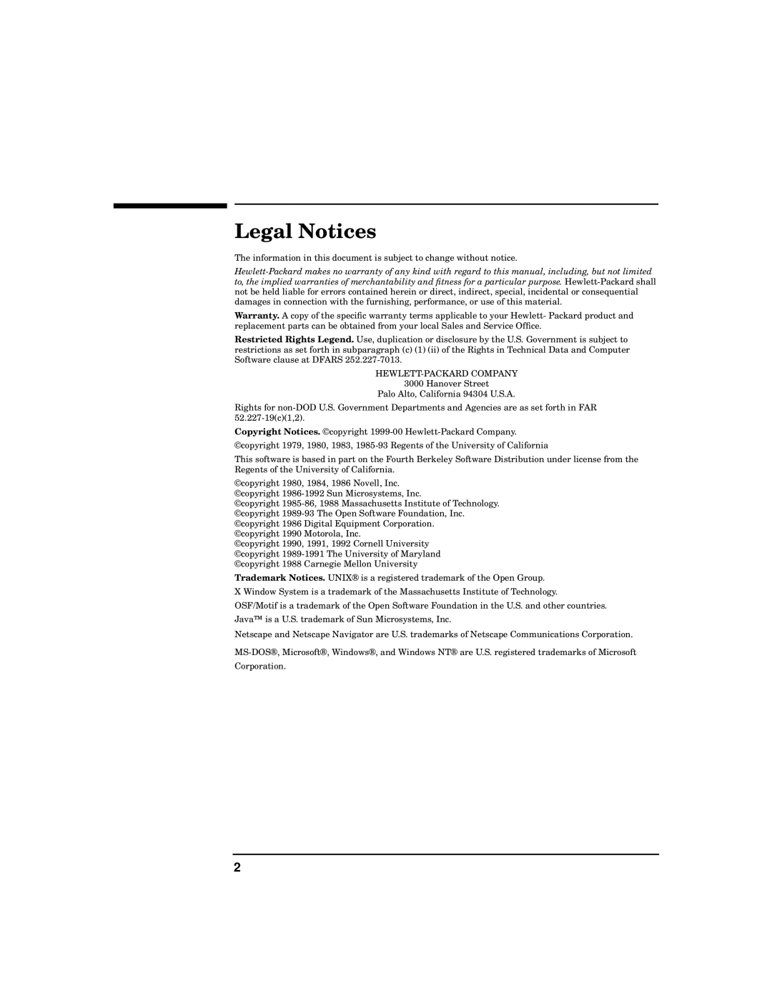 HP WebQoS Software manual Legal Notices 