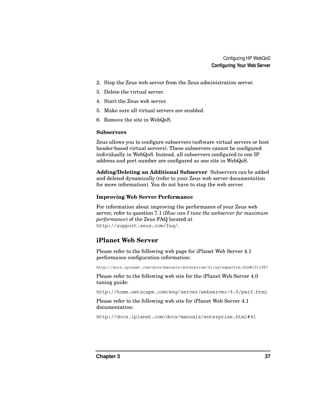 HP WebQoS Software manual IPlanet Web Server, Subservers 
