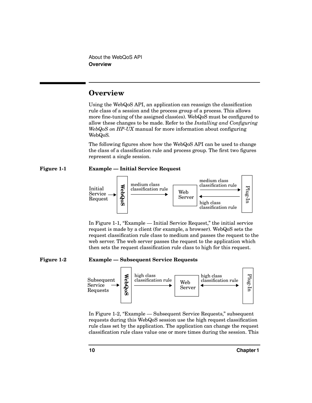 HP WebQoS Software manual Overview, Example Initial Service Request, Example Subsequent Service Requests 