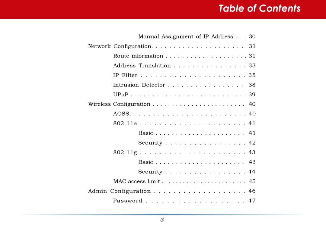 HP WHR--AG108 manual Table of Contents 