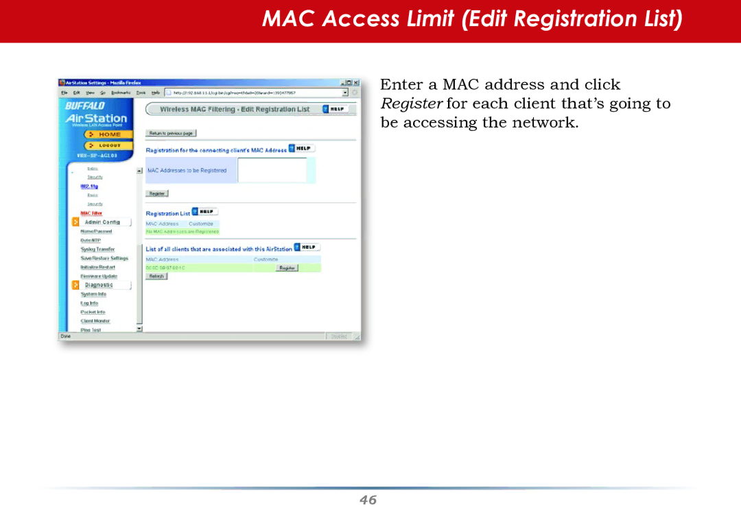 HP WHR--AG108 manual MAC Access Limit Edit Registration List, Advanced Settings 