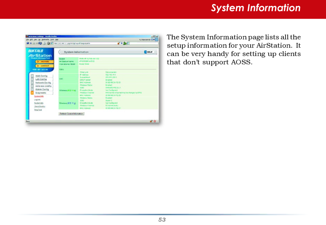 HP WHR--AG108 manual System Information 