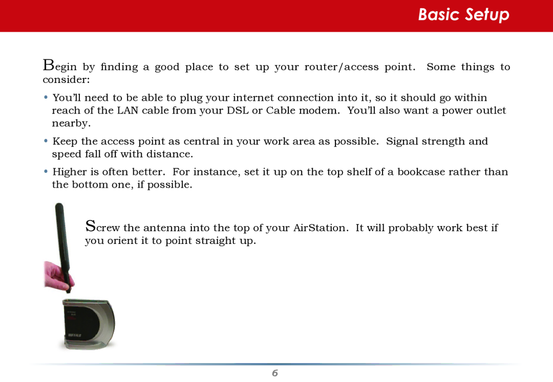 HP WHR--AG108 manual Basic Setup 