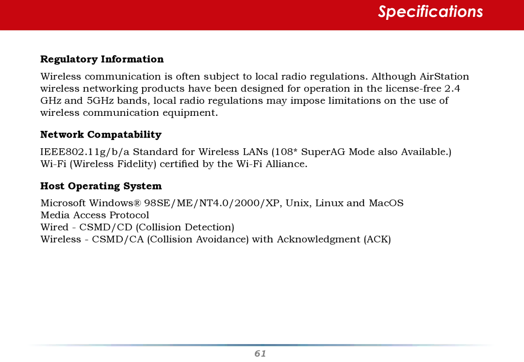 HP WHR--AG108 manual Regulatory Information 