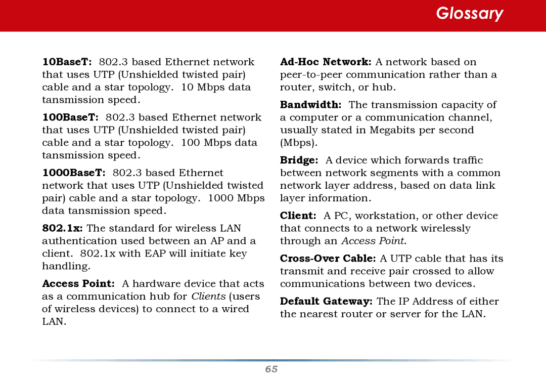 HP WHR--AG108 manual Glossary 