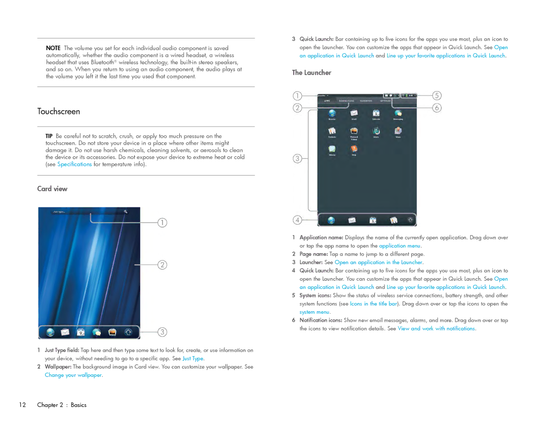 HP Wi-Fi manual Touchscreen, Card view 