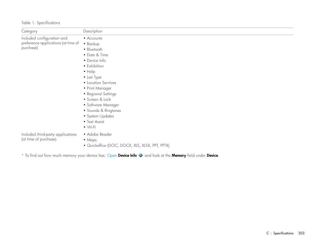 HP Wi-Fi manual Specifications 