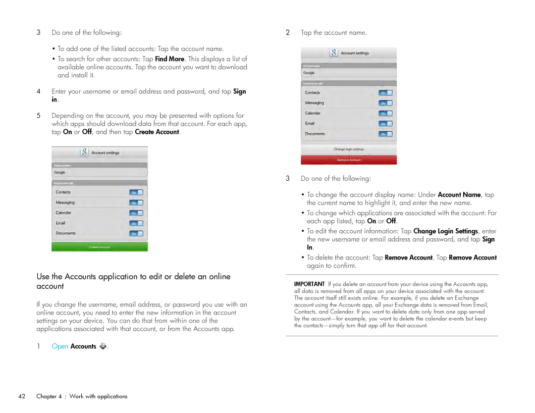 HP Wi-Fi manual Open Accounts 