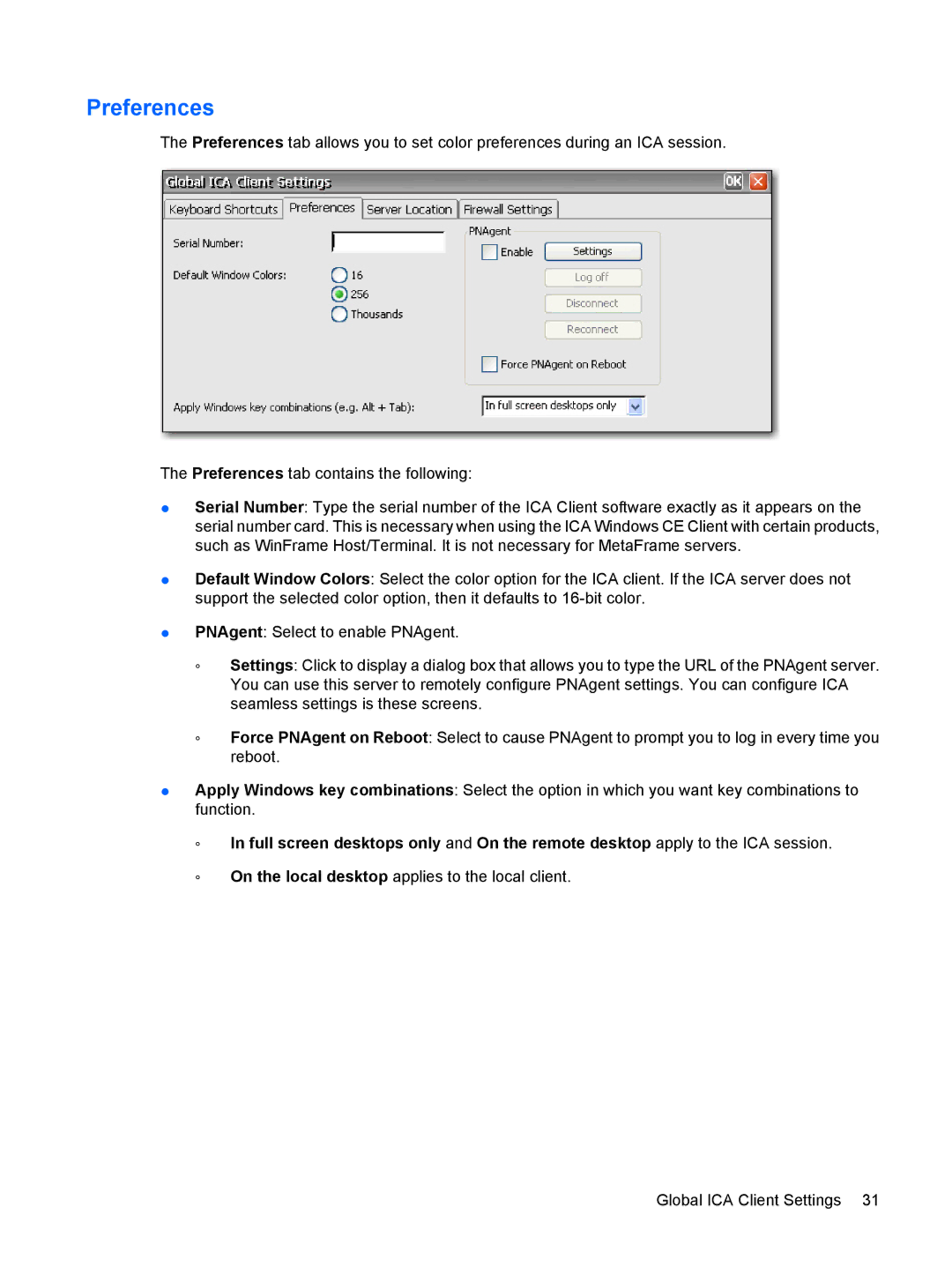 HP t5530, Windows CE 5.0 manual Preferences 