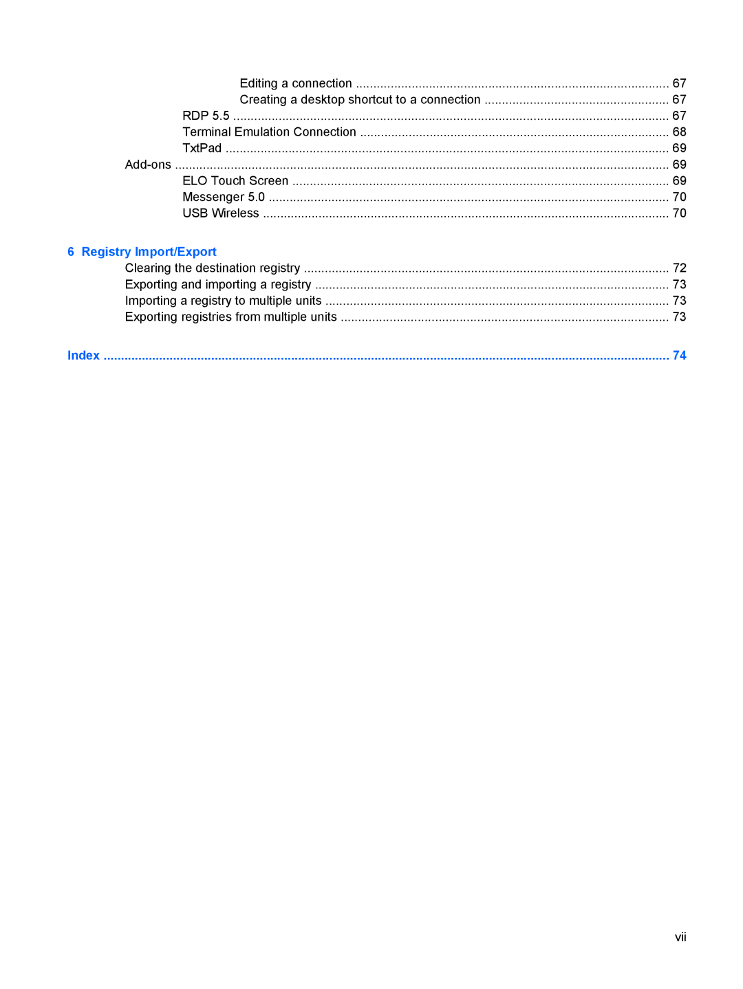 HP t5530, Windows CE 5.0 manual Registry Import/Export 